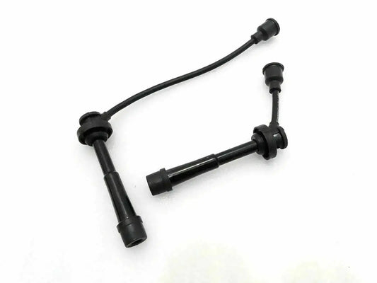 Spark plug lead wire set with black cables and boot terminals