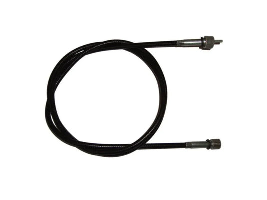 Motorcycle speedometer cable, black housing with two metal ends