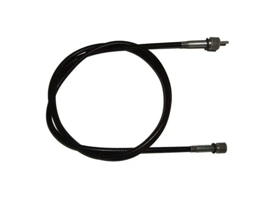 Motorcycle speedometer cable, black housing with two metal ends