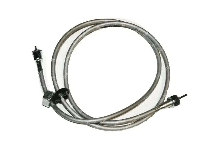 Speedometer cable with two ends and metal fittings