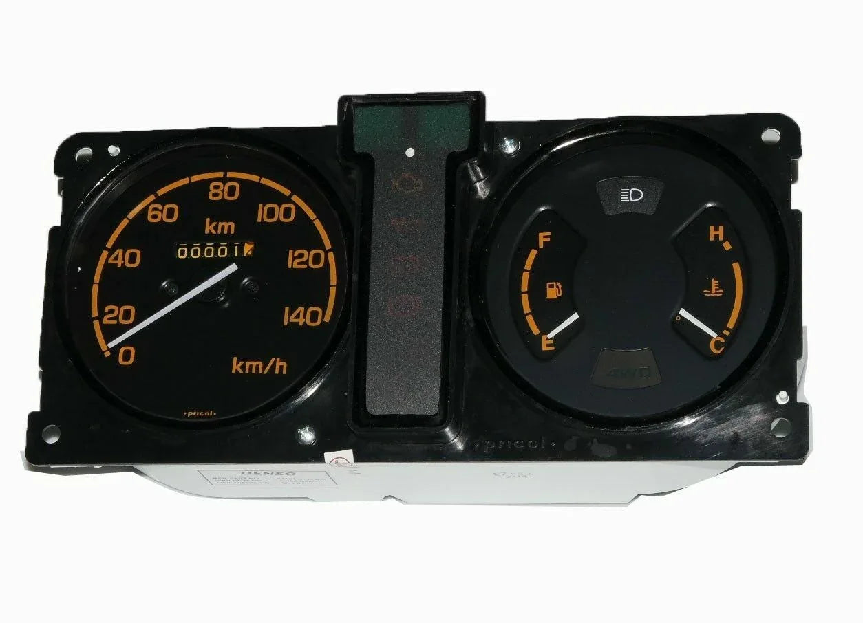 Dashboard instrument gauge cluster with speedometer and fuel/temp indicators