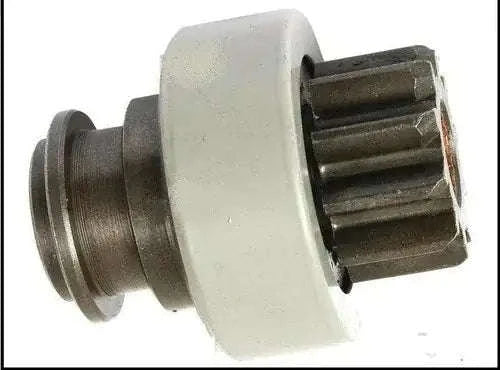 Starter pinion drive assembly with gray housing flange and spur gear teeth