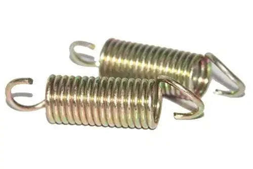 Metal brake pedal return spring with two coils and U-shaped hooks