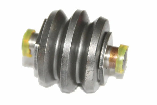 Steering worm and sector shaft kit with metal worm gear and green bushings
