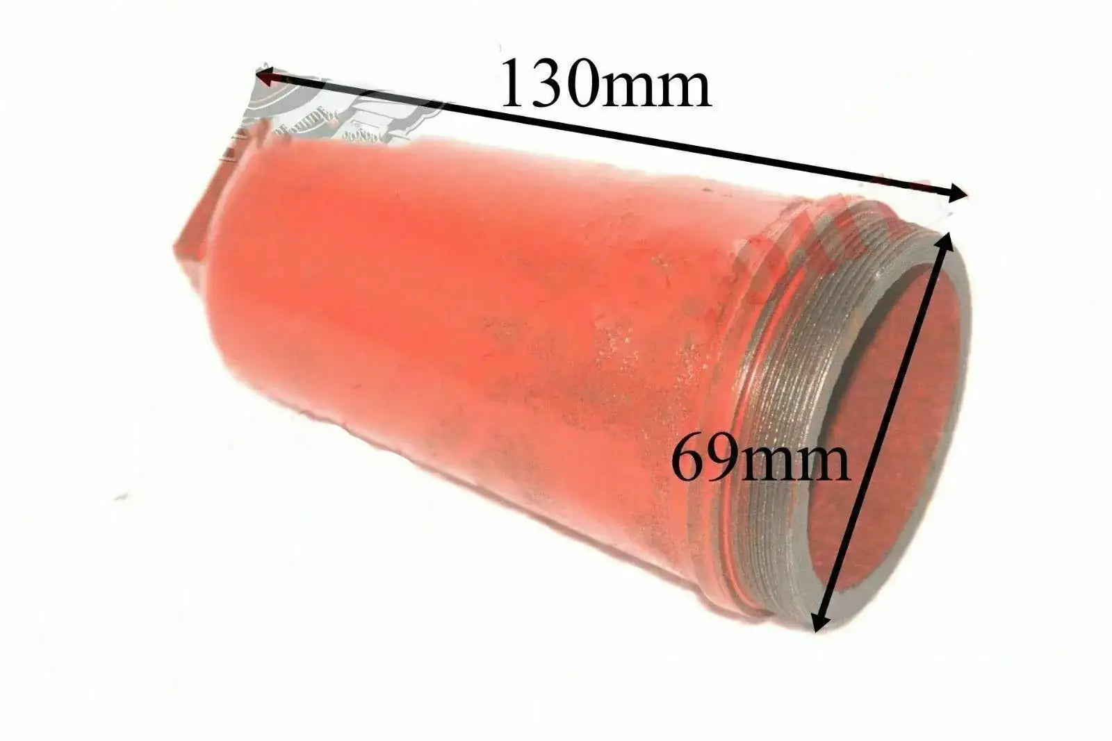 PTO rear shaft cover cap, red, 130mm long, 69mm diameter