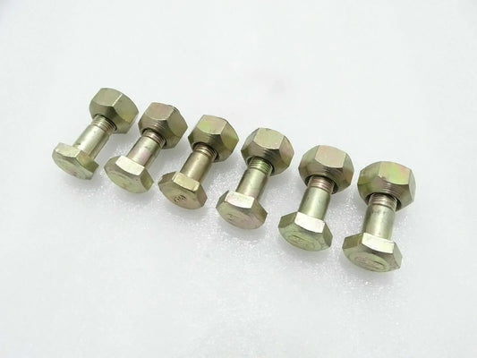 Set of six front wheel hub bolts and nuts for tractors, durable steel, fits Steiner tractor parts Michigan