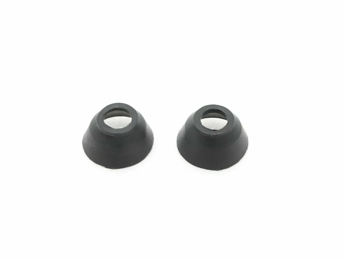 Pair of black rubber tie rod end boots for Steiner tractor parts Michigan, designed for durability and protection