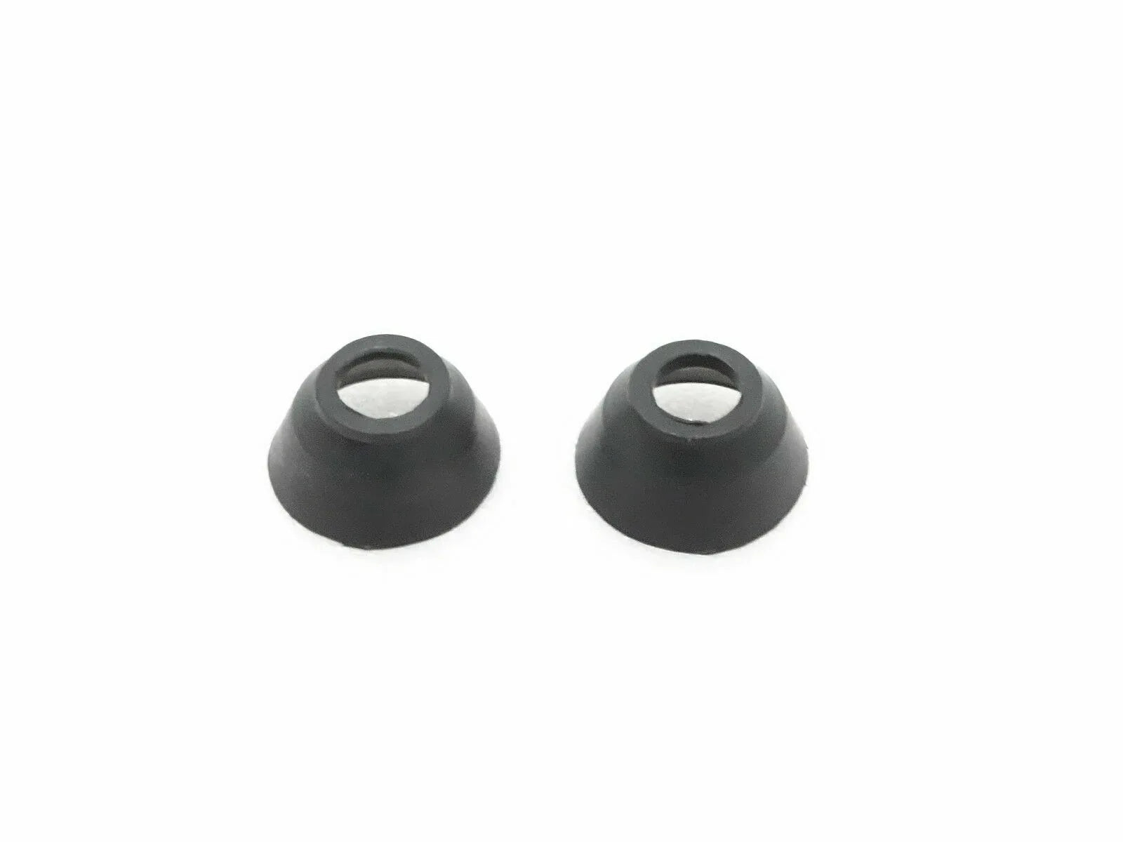 Pair of black rubber tie rod end boots for Steiner tractor parts Michigan, designed for durability and protection