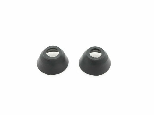 Pair of black rubber tie rod end boots for Steiner tractor parts Michigan, designed for durability and protection