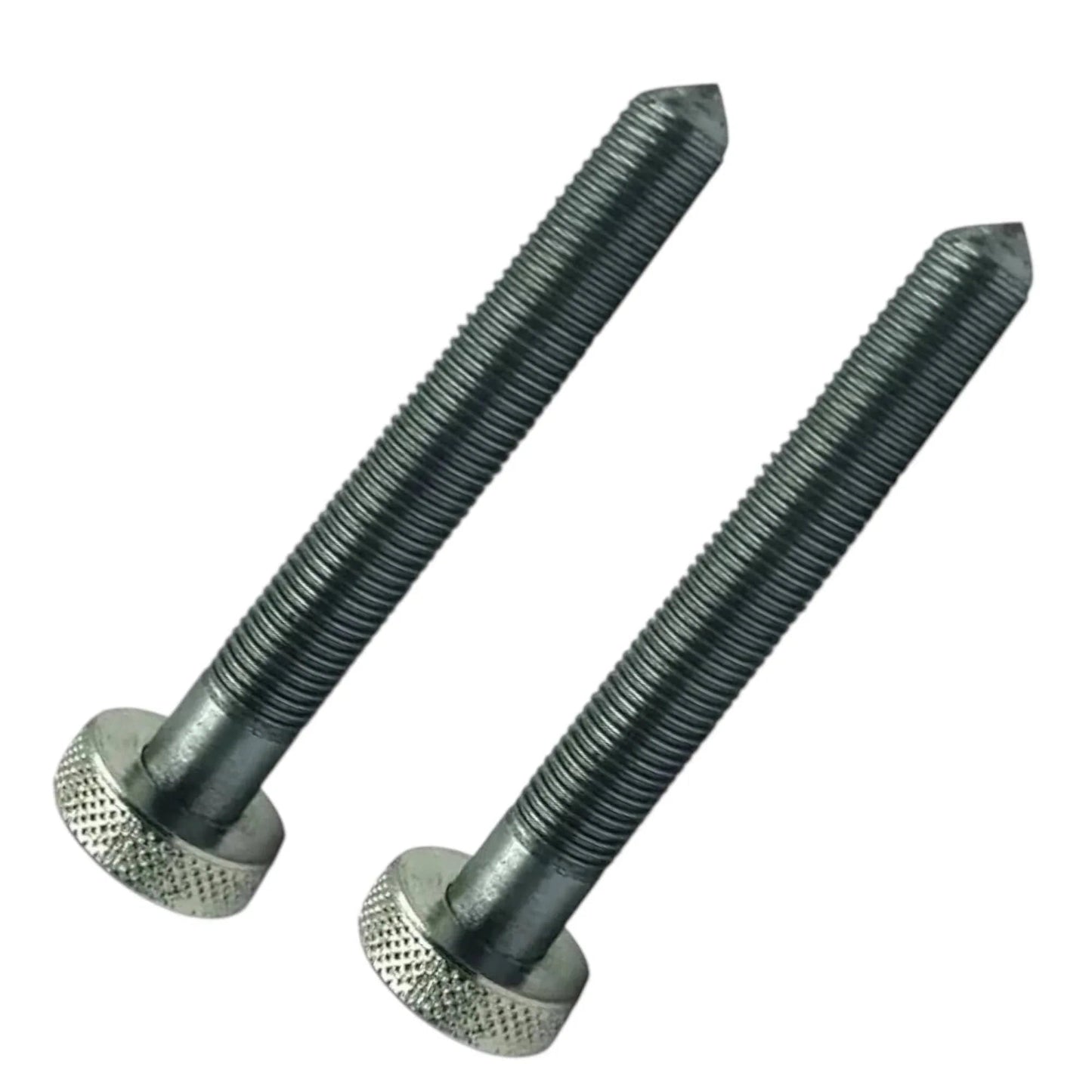Valve seat grinder dresser screws, close-up of threaded shafts and textured bases