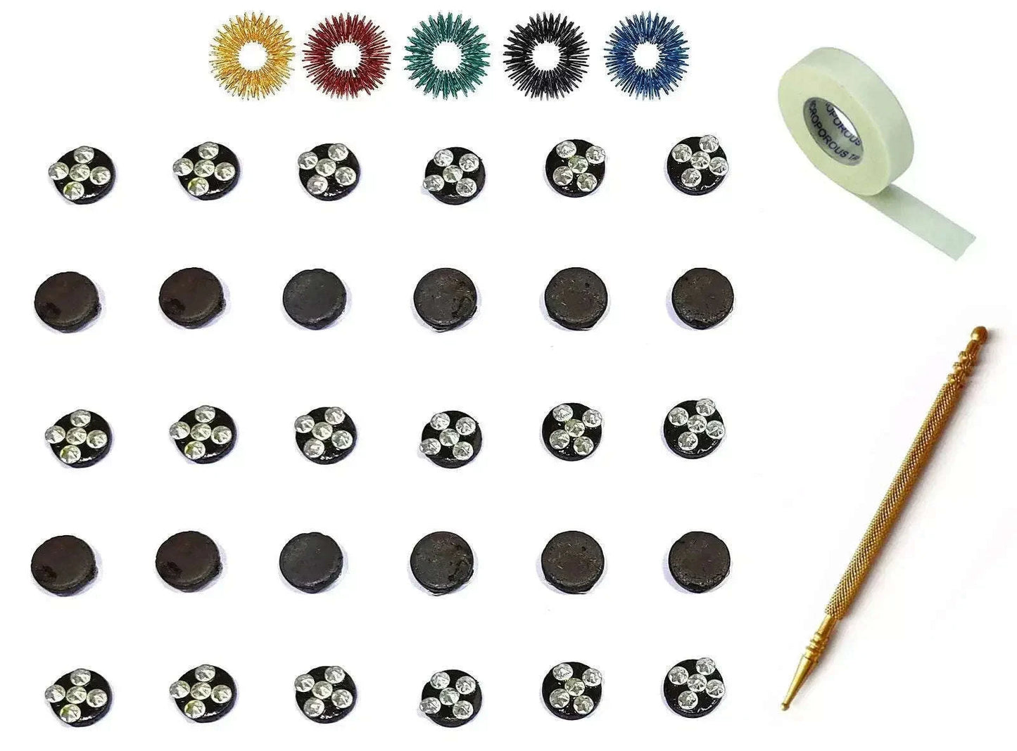 Sujok 5 Star Cluster Magnets Round Slim Jimmy, Acu Rings, Micropore Tape - StellerGear