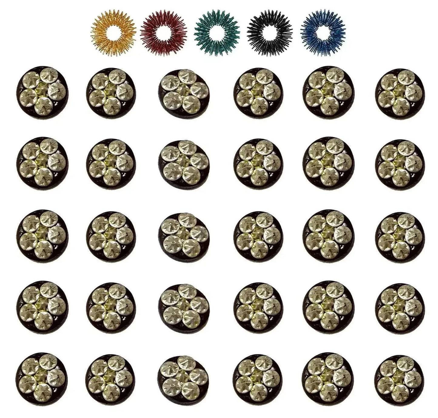 Sujok 6 Star Cluster Magnets-Round Set of 30-5pcs Sujok Acupressure Rings - StellerGear