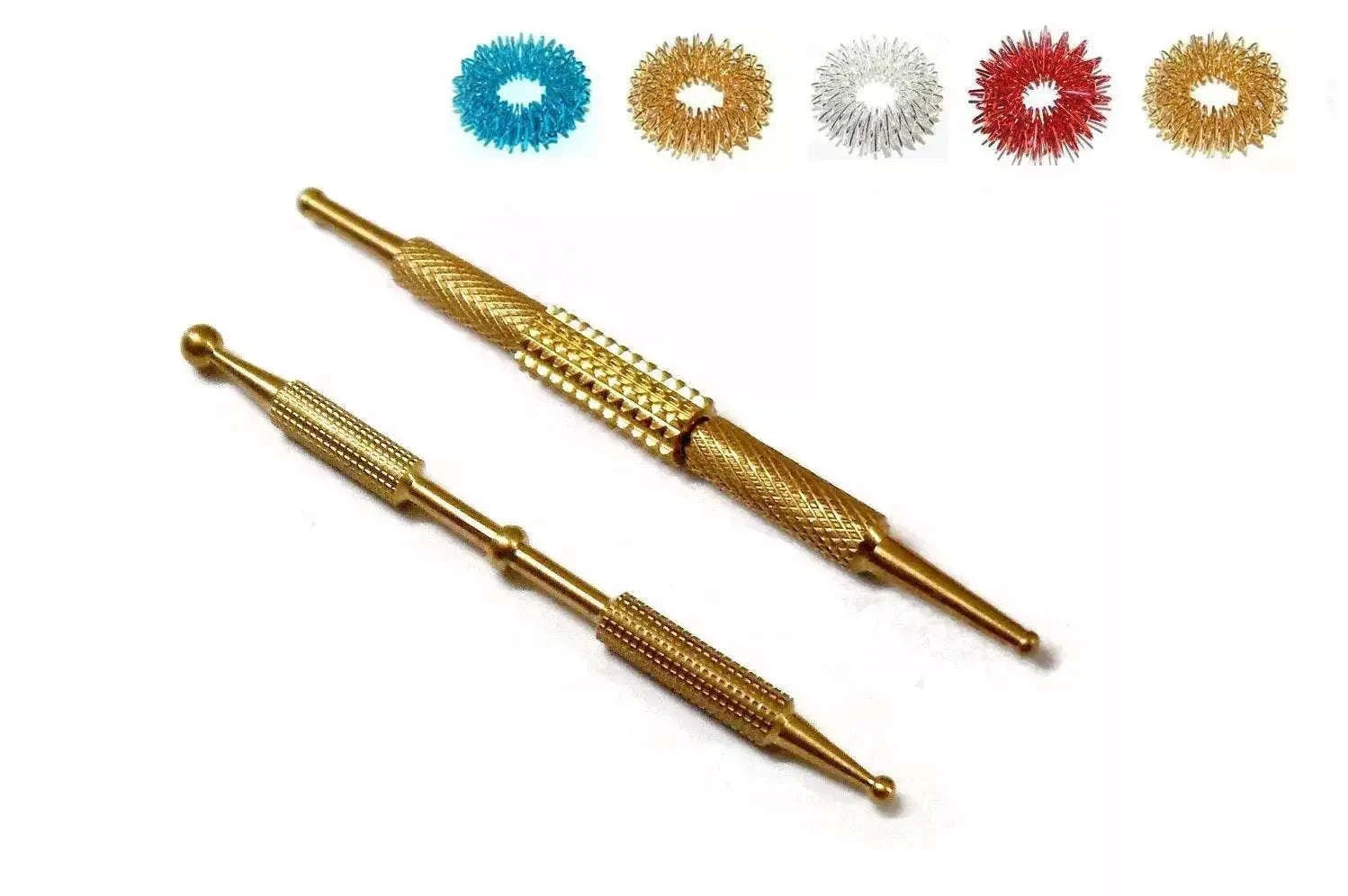 Sujok Acupressure Diagnostic Brass Metal Probe Jimmys 2 Types Free 5 Rings - StellerGear