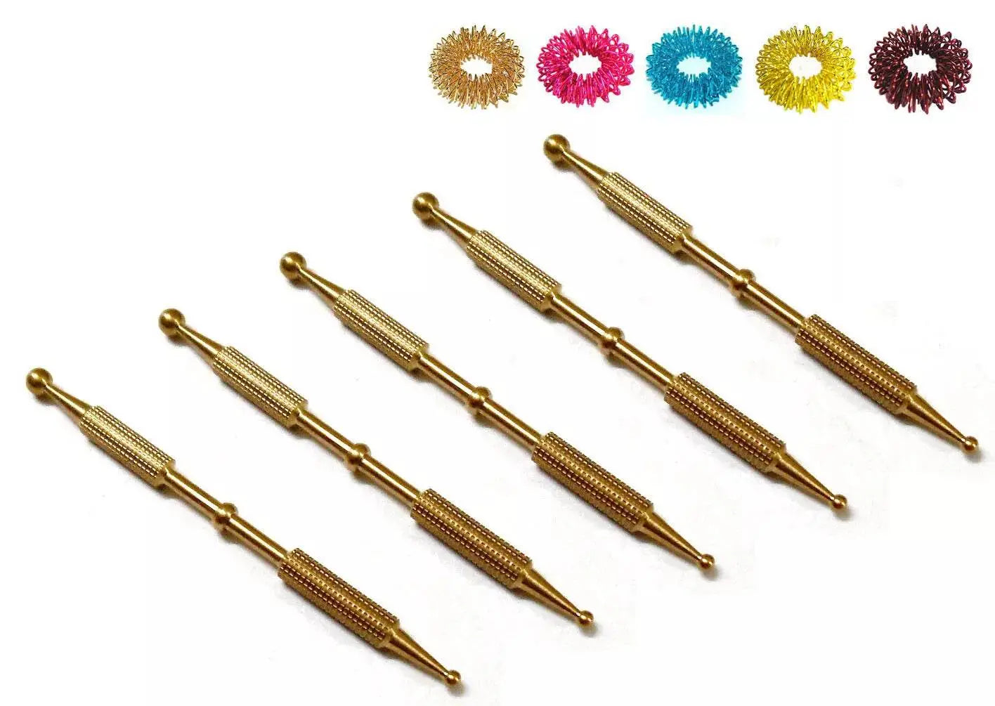 Brass Metal Probe Diagnostic Cut Jimmys with Rings for Sujok acupressure therapy