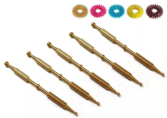 Brass Metal Probe Diagnostic Cut Jimmys with Rings for Sujok acupressure therapy