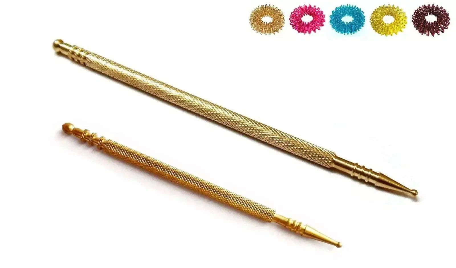 Sujok Acupressure Metal Probe Slim Mega Long Jimmys 2 Types Free 5 Rings - StellerGear