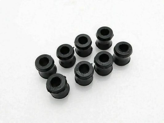 Front shock suspension polyurethane bushing set, 8 black sleeves