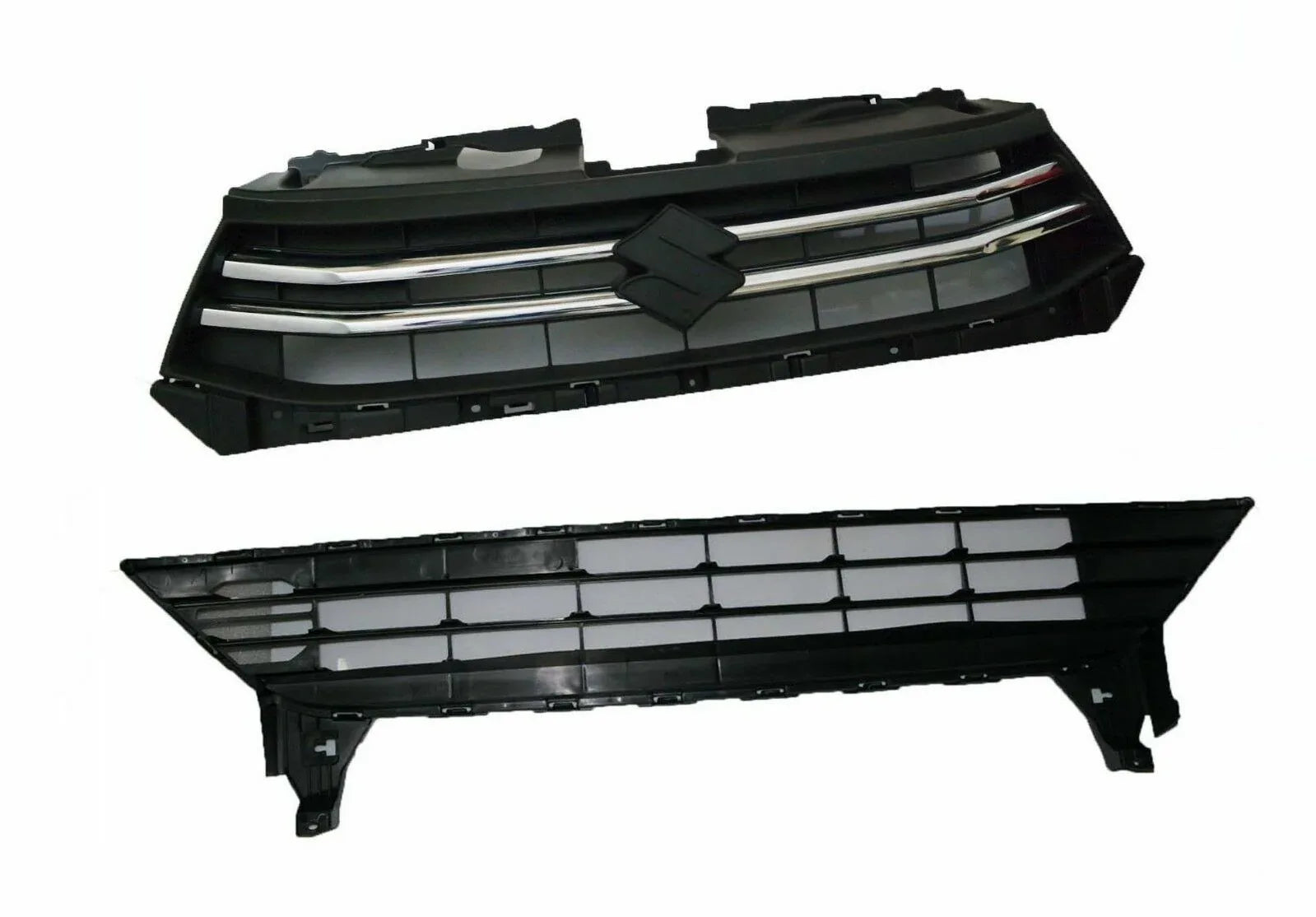 Black radiator grille panel set for Suzuki Celerio auto, made of durable plastic, essential car accessory