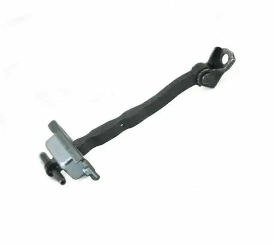 Front door check strap stop, black rubber strap with metal bracket