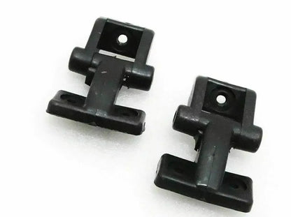 Windshield fold-down hinge brackets, black, two-piece set with mounting holes
