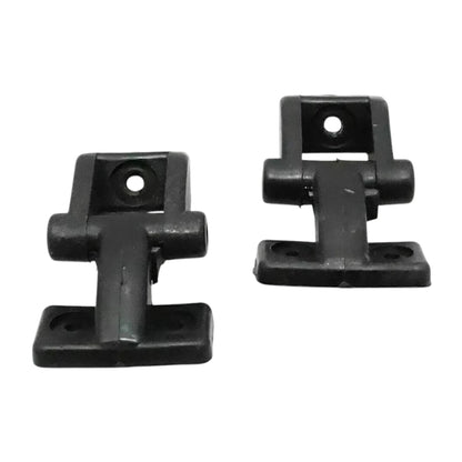 Windshield hinge brackets, black, pair with square base and central post