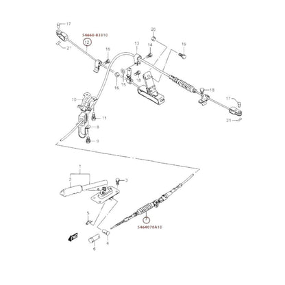 For SUZUKI Parking Hand Brake Cable Set 1 & 2 SJ413 SJ410 SIERRA SAMURAI DROVER - StellerGear