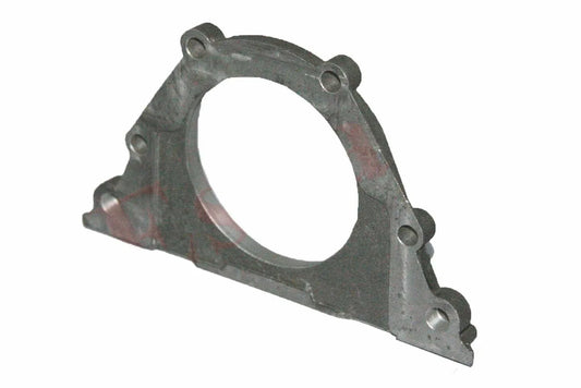 Main bearing seal plate with circular opening, dark gray metal bracket