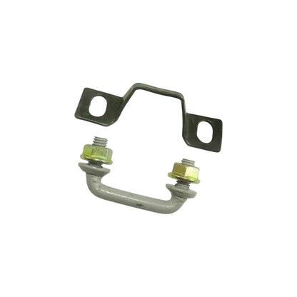 Bonnet lock U-shaped bracket with two threaded studs and mounting plates