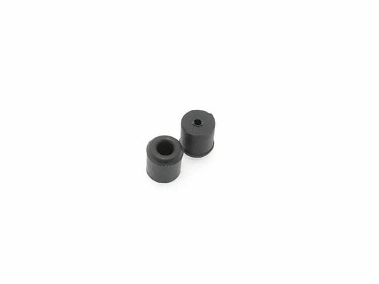 Black rubber grommets, two-piece set with small center holes