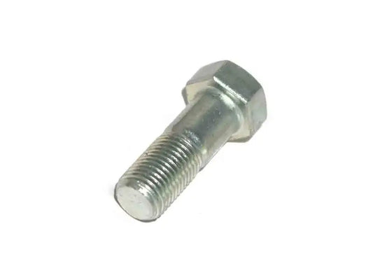 Hex-head brake caliper attachment bolt with threaded shaft, silver metal