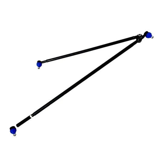 Steering linkage drag link tie rod assembly for Suzuki Samurai car, featuring durable steel construction