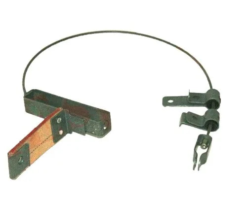 Left-side parking brake cable with metal end brackets