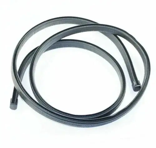 Door opening edge trim molding, black rubber strip with metal-look trim