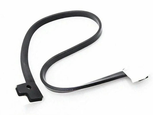 Black rubber windshield inner frame seal with molded mounting tabs and curved loop