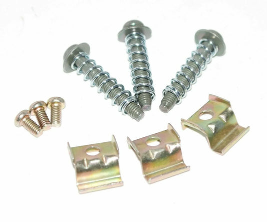 Headlight adjustment hardware kit with spring screws and metal bracket nuts
