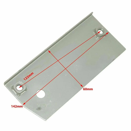 Front bumper mounting bracket set, flat metal plate with two mounting holes