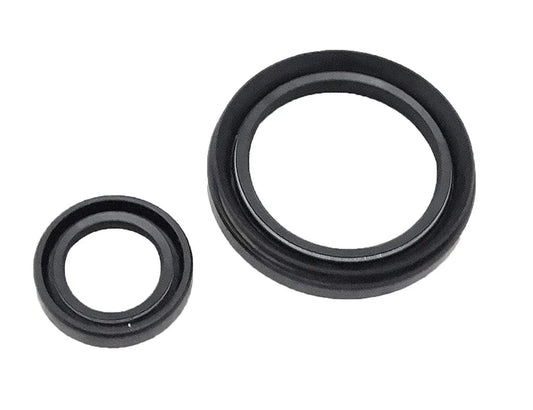 Steering oil seal set: two black rubber rings, round openings