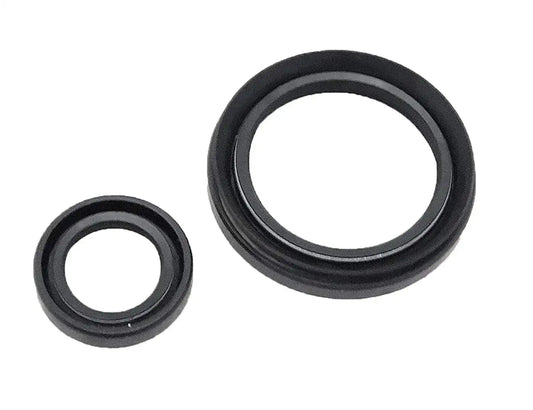 Steering oil seal set: two black rubber rings, round openings