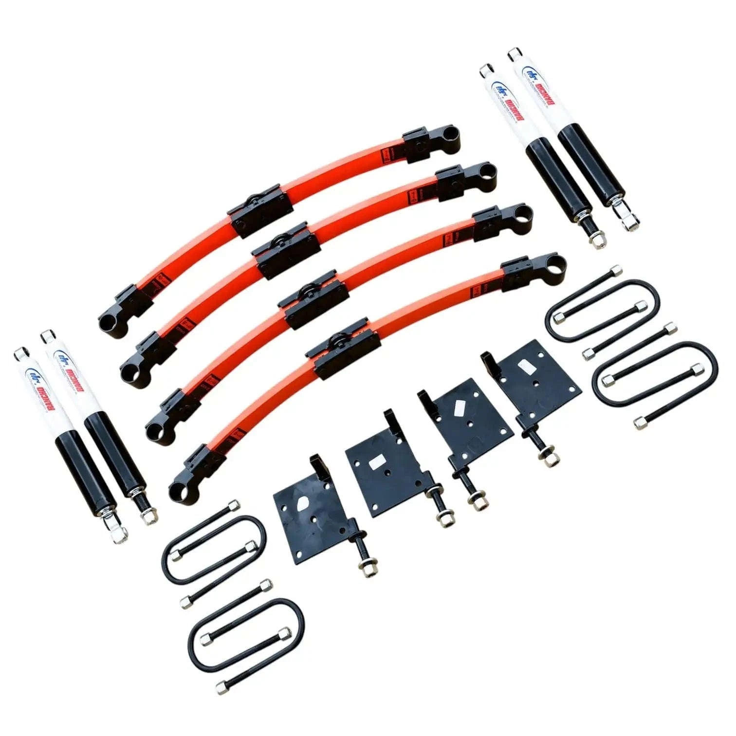 Single Leaf Composite Suspension Kit for Suzuki Samurai car, includes shock absorbers and mounting hardware