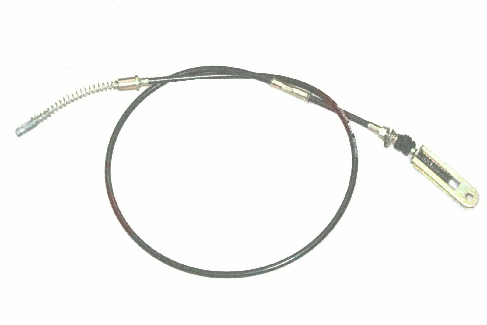Hand brake cable assembly with black cable and silver metal ends