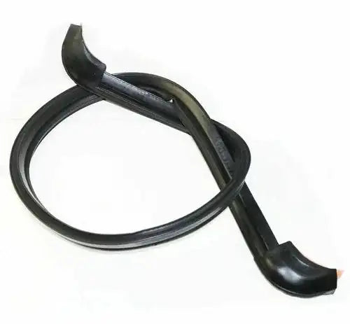 Windshield rubber weatherstrip seal, black curved profile