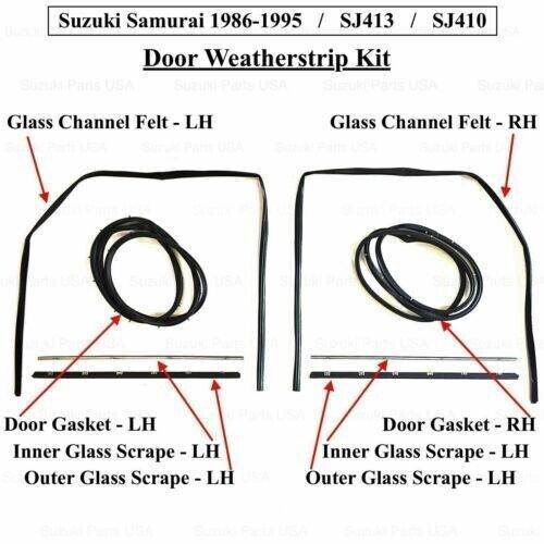 DOOR GLASS SEAL KIT DRIVER PASSENGER SIDE-SUZUKI SAMURAI 80-95 - StellerGear