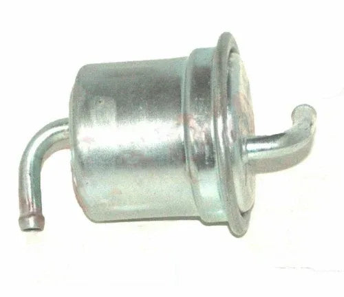 Fuel petrol filter with metal housing and hose fittings