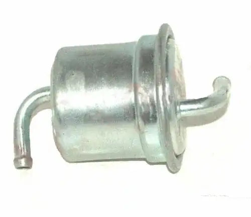 Fuel petrol filter with metal housing and hose fittings