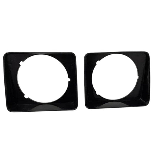 Suzuki Samurai headlamp bezel set featuring durable black plastic construction for optimal fit
