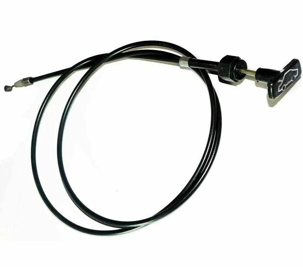 Hood latch release lock opener cable with black sheath and connectors