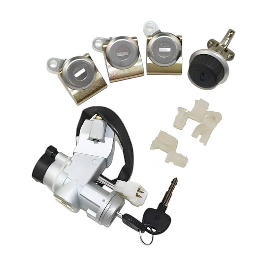Suzuki Samurai ignition switch set with key, connectors, and ignition lock components