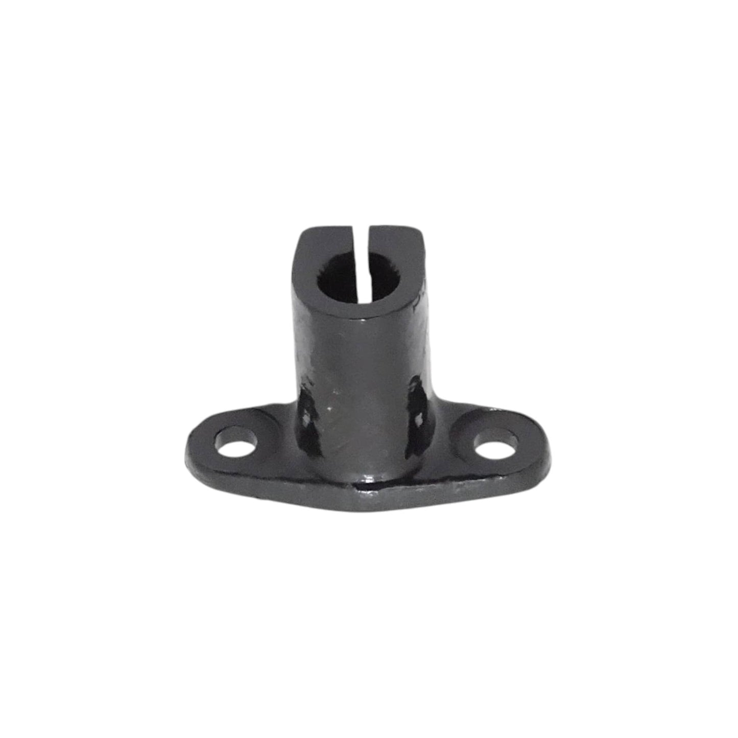 Black rag joint flange yoke with central splined opening and base holes