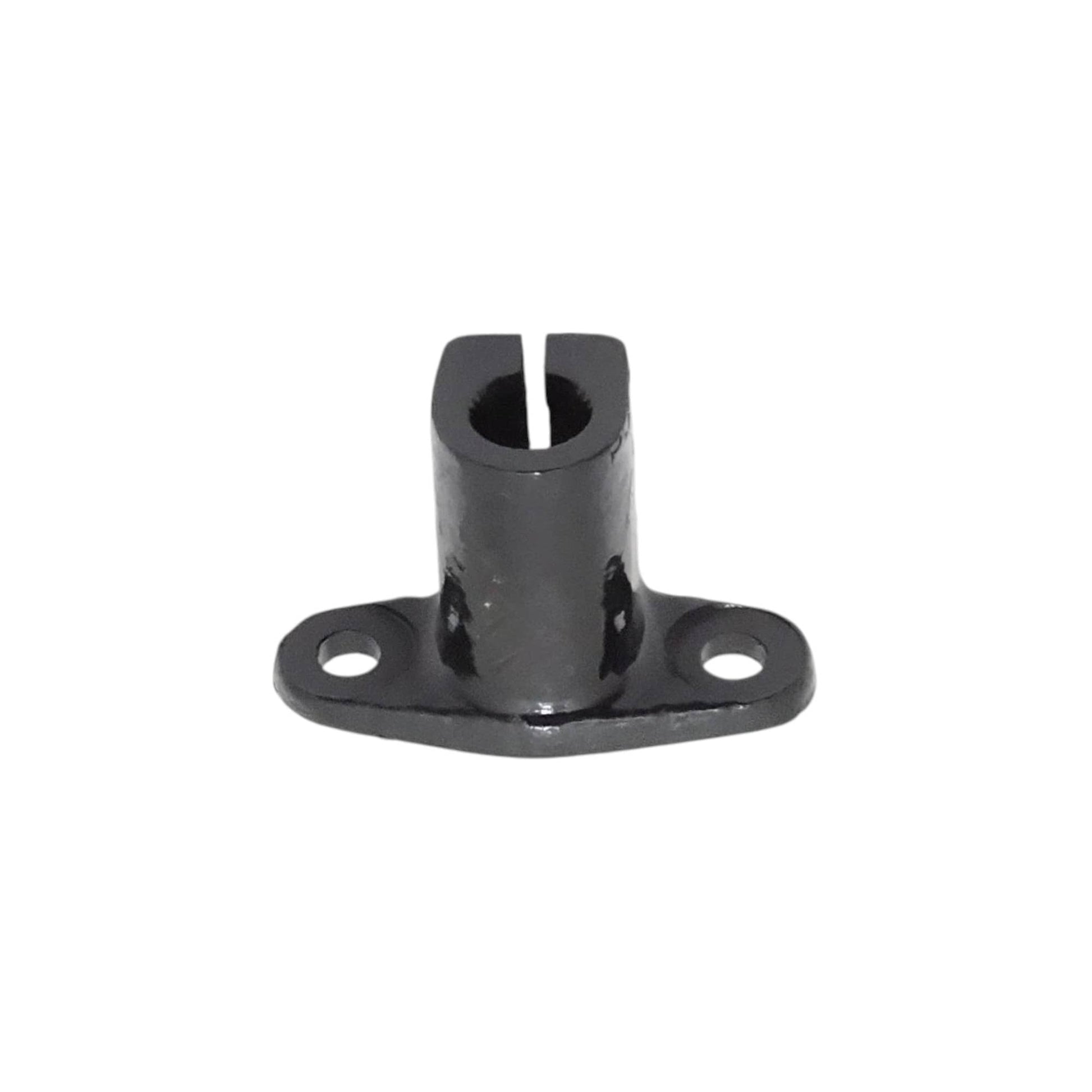Black rag joint flange yoke with central splined opening and base holes
