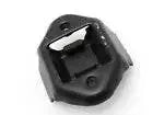Engine rear transmission mount bracket with two bolt holes, dark rubber construction
